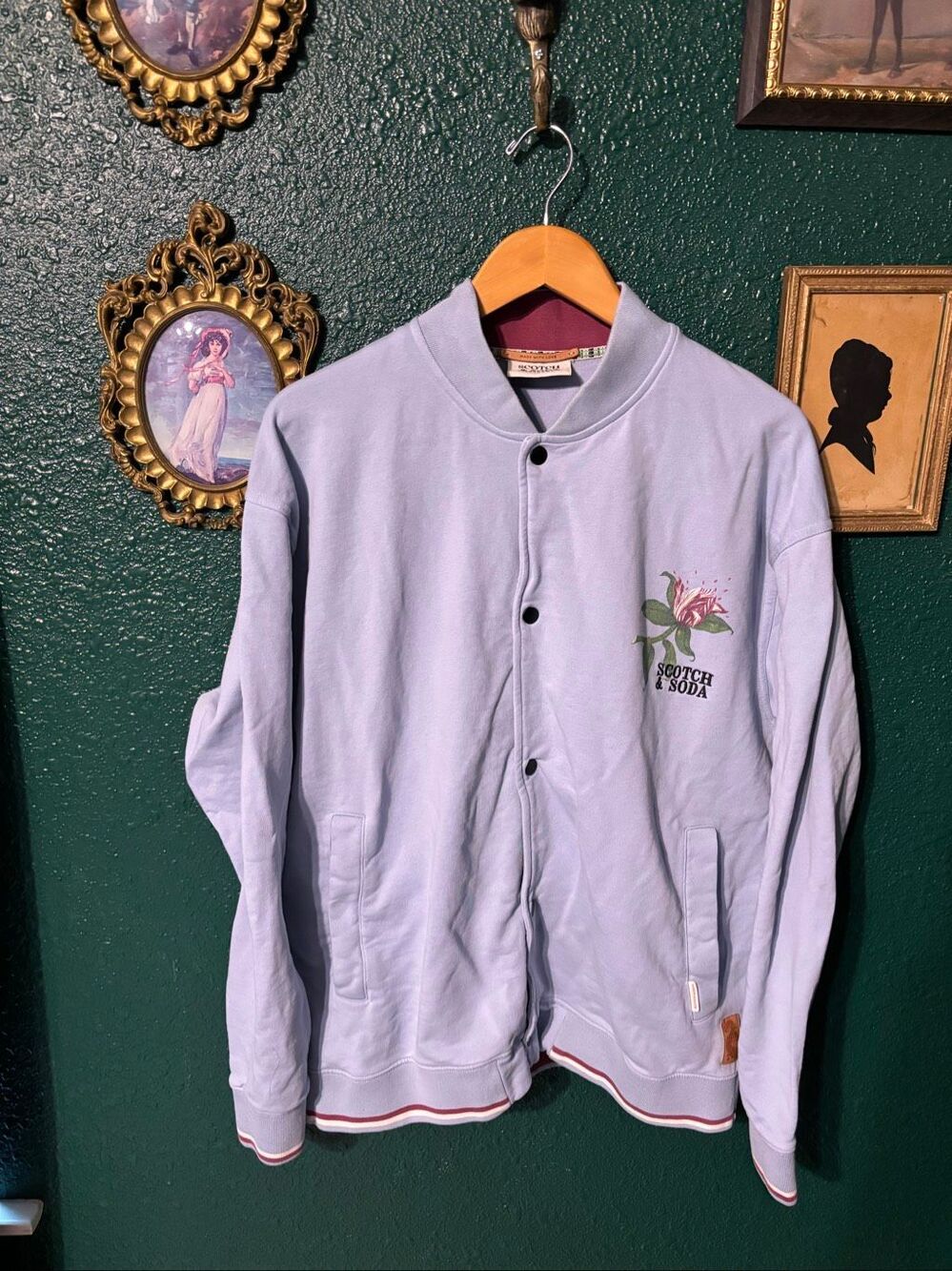 Scotch & Soda Amsterdam XL BLUE Men’s Botanical Bomber Jacket